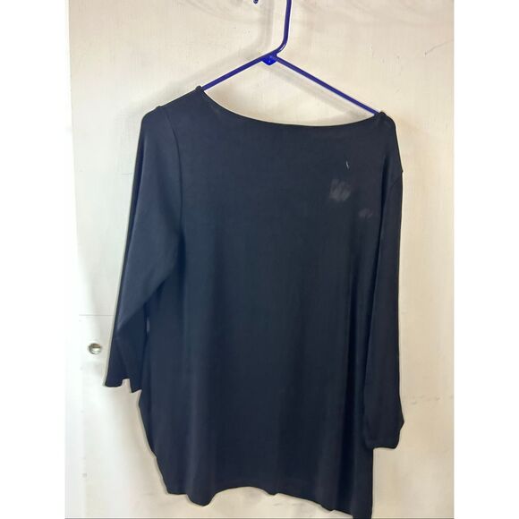 Chico Traveler Tuck black top shirt size 2 new Large - Picture 5 of 9